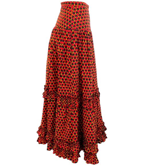 La DoubleJ Black / Red Dot Tiered Skirt - Picture 2 of 4